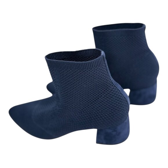 Eileen Fisher Honey Stretch Knit Ankle Booties- Size 9 - Navy Blue - Picture 10 of 12